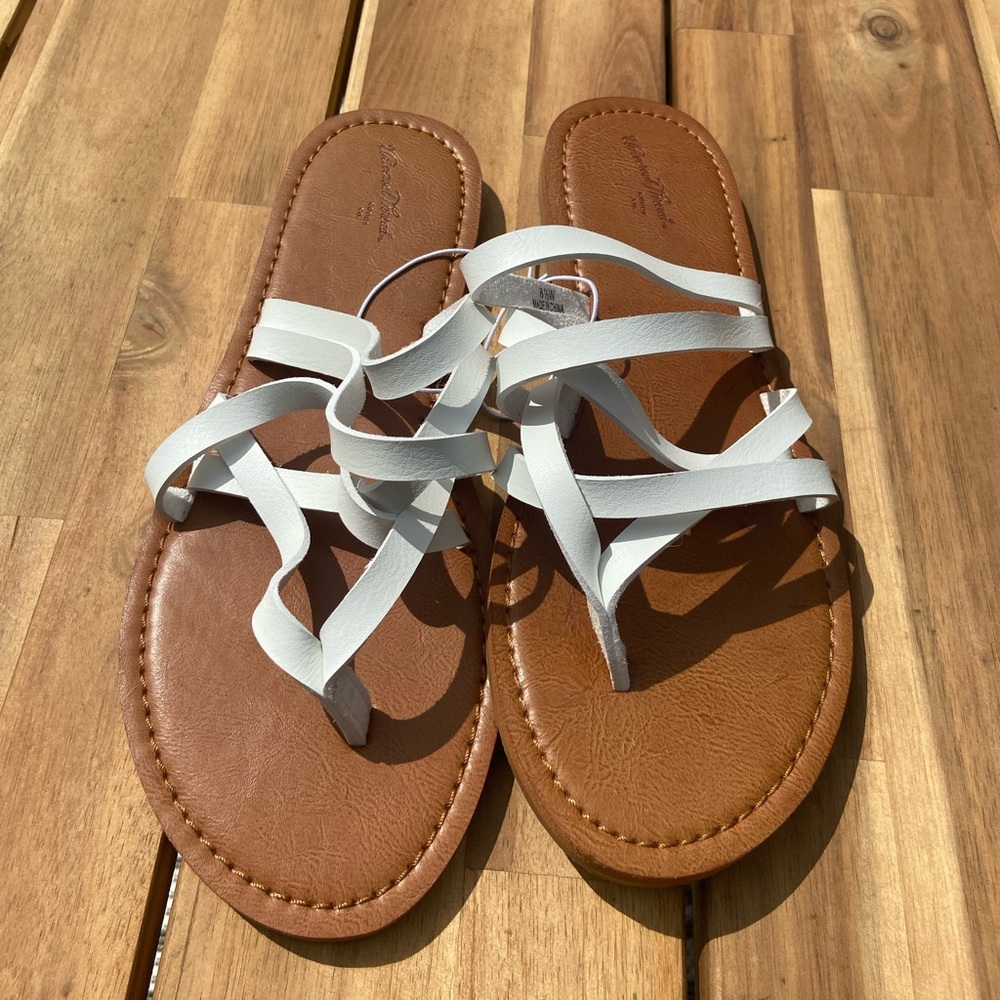 White womans sandals